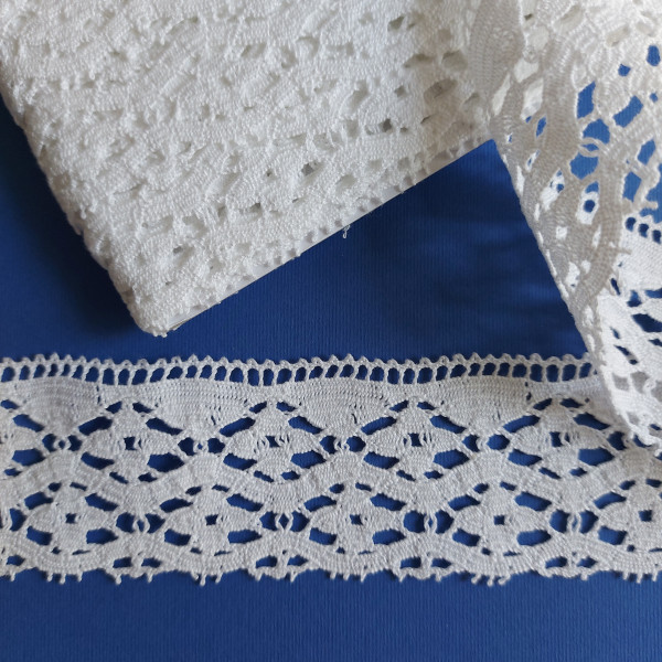 Art. 0957 - Bobbin Lace Border - White - Width 5 cm